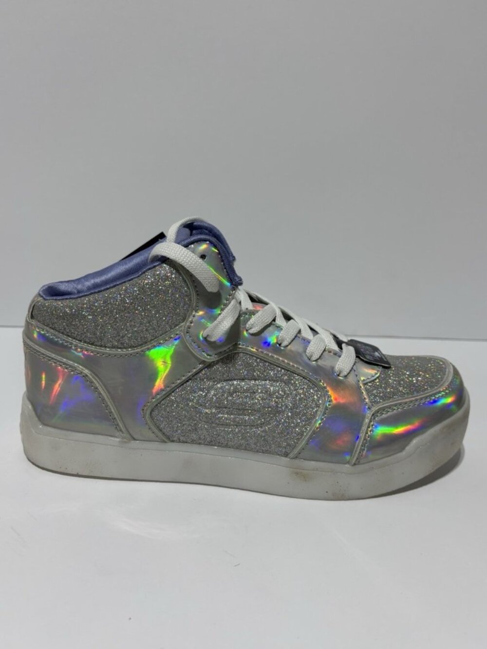 Skechers Big Kids’ Energy Lights High Top Sneakers Silver, Girls’ Size 6 M